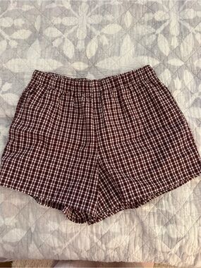 Hollister Plaid Elastic-Waist Shorts for Sleep